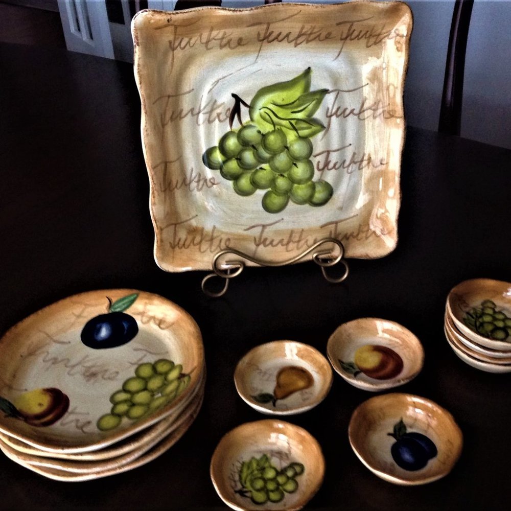 Ceramic Fruit Design Serving Pieces